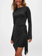 Y2K Side Bandage Bodycon Dress