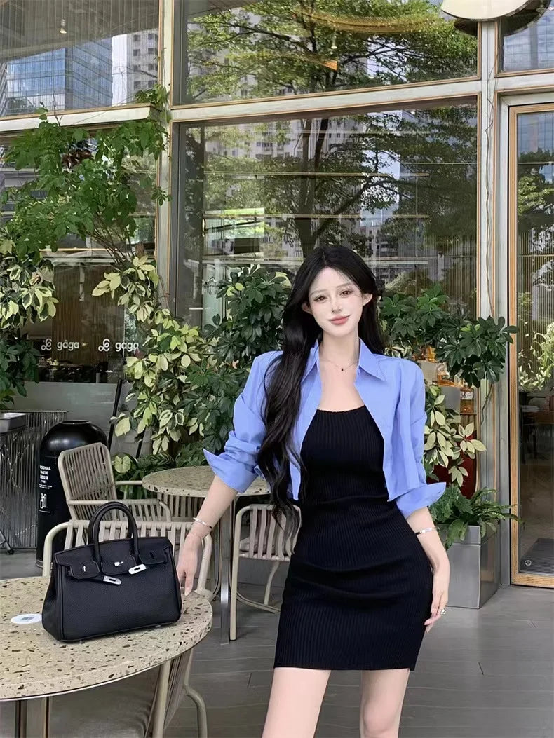 Backless Halter Knit Mini Dress