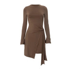 Y2K Side Bandage Bodycon Dress