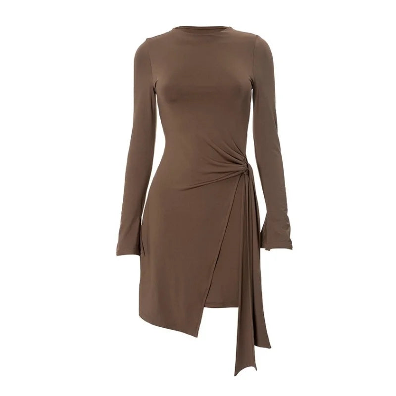 Y2K Side Bandage Bodycon Dress