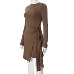 Y2K Side Bandage Bodycon Dress
