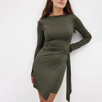 Y2K Side Bandage Bodycon Dress