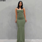 Satin Slip Backless Maxi Dress