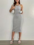 Ribbed Sleeveless Bodycon Midi Dress
