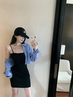 Backless Halter Knit Mini Dress