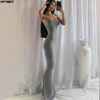 Satin Slip Backless Maxi Dress