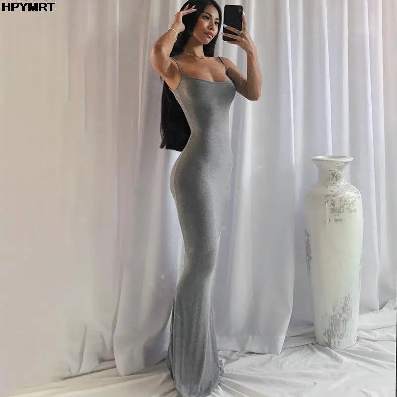 Satin Slip Backless Maxi Dress
