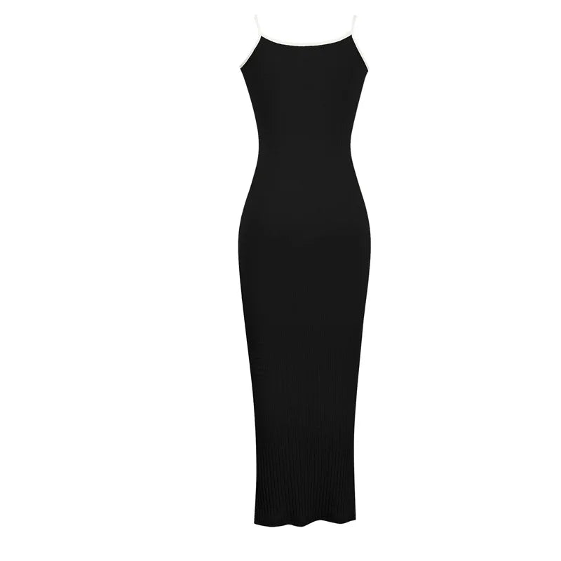 Peach Backless Bodycon Maxi Dress