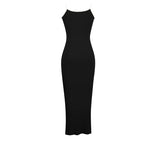 Peach Backless Bodycon Maxi Dress