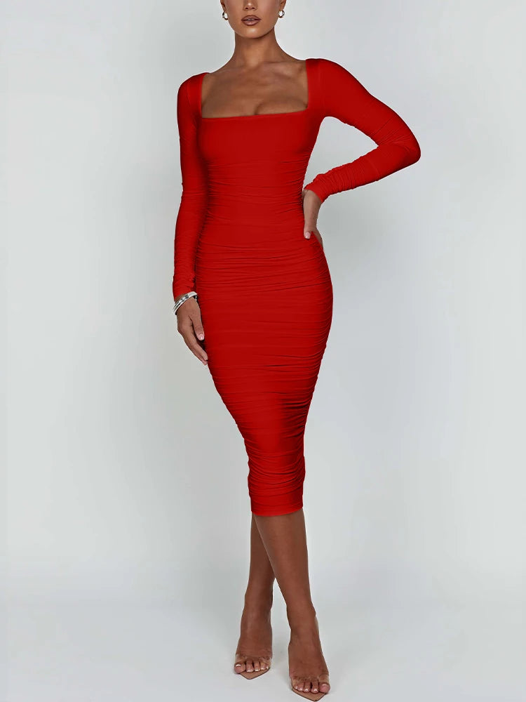 Square Neck Bodycon Dress