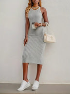 Ribbed Sleeveless Bodycon Midi Dress