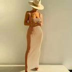 Ribbed Corset Bodycon Maxi Dress