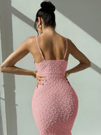 Elegant Textured Maxi Dress with Spaghetti Straps