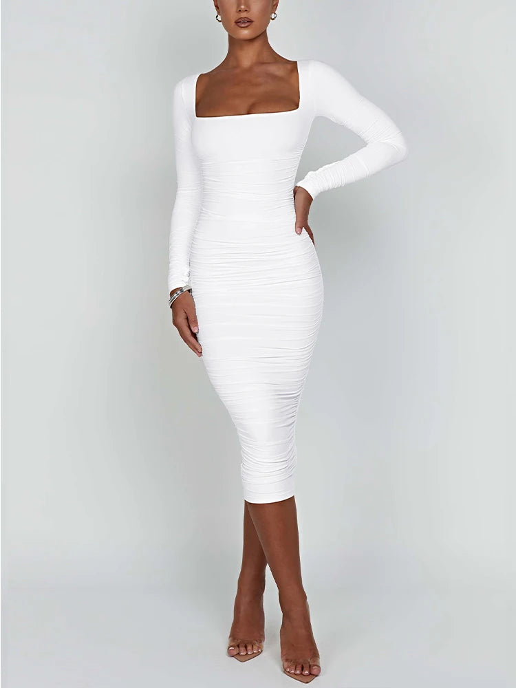 Square Neck Bodycon Dress