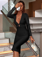 Black Bandage Bodycon Midi Dress