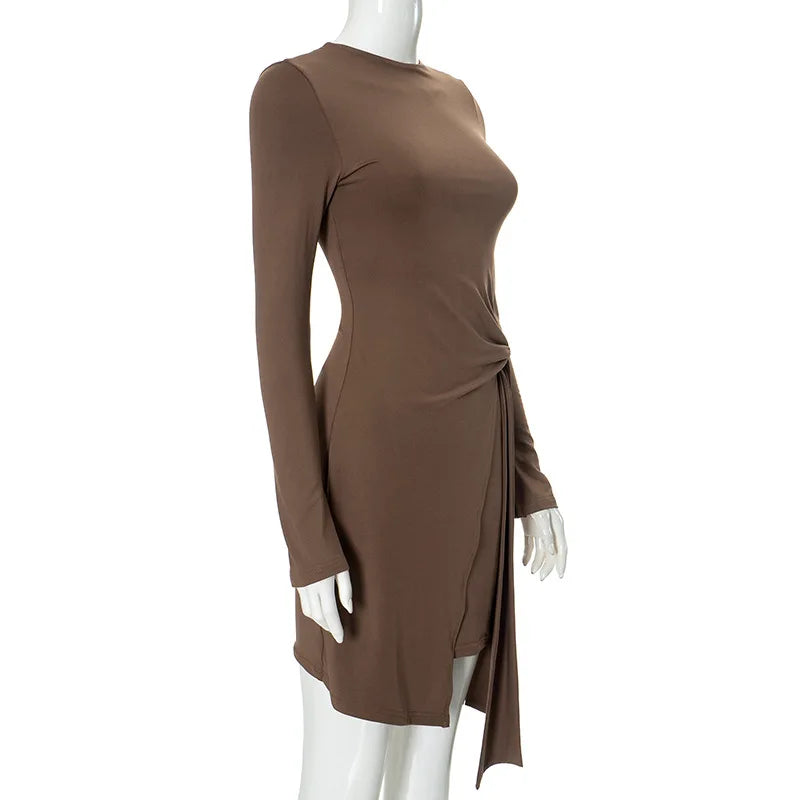 Y2K Side Bandage Bodycon Dress