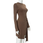 Y2K Side Bandage Bodycon Dress